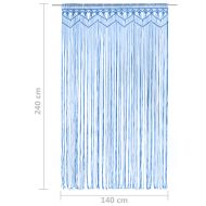 Завеса макраме, синя, 140x240 см, памук
