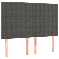 Табла за легло, тъмносива, 144x5x118/128 см, кадифе