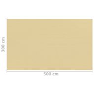 Килим за палатка, 300x500 см, бежов