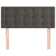 Горна табла за легло, тъмносива, 100x5x78/88 см, кадифе