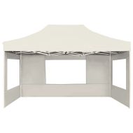 Професионална сгъваема шатра + стени алуминий 4,5х3 м кремава