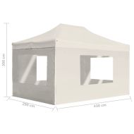 Професионална сгъваема шатра + стени алуминий 4,5х3 м кремава