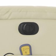 Електрически масажен реклайнер стол, кремав, изкуствена кожа