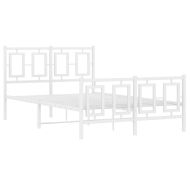 Метална рамка за легло с горна и долна табла, бяла, 120x200 см