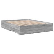 Рамка за легло с чекмедже сив сонома 150x200 см инженерно дърво