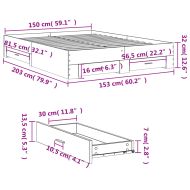 Рамка за легло с чекмедже сив сонома 150x200 см инженерно дърво
