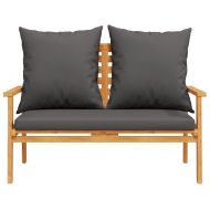 Градински лаундж комплект с възглавници, 4 части, масив акация