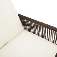 Градински бар табуретки с възглавници, 2 бр, кафяв полиратан