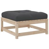 Градински комплект диван с възглавници, 3 части, масив бор