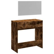 Тоалетка с огледало, опушен дъб, 80x39x80 см