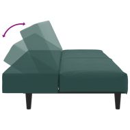 Комплект дивани от 2 части, тъмнозелен, кадифе