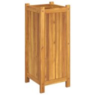 Градинска кашпа с вложка 31x31x75 см масивна акация