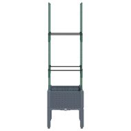 Градински сандък с пергола, синьо сив, 40x40x142,5 см, PP