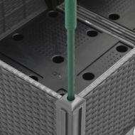 Градински сандък с пергола, светлосив, 80x40x142,5 см, PP