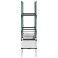 Градински сандък с пергола, бял, 120x40x142,5 см, PP