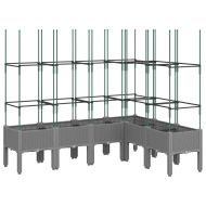 Градински сандък с пергола, светлосив, 160x120x142,5 см, PP