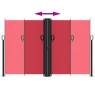 Прибираща се странична тента, червена, 160x1000 см