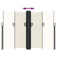 Прибираща се странична тента, кремава, 180x1000 см