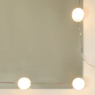 LED тоалетка с шкаф, сив сонома, инженерно дърво