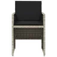 Градински столове с възглавници, 4 бр, светлосиви, полиратан