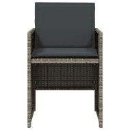 Градински столове с възглавници, 4 бр, сиви, полиратан