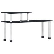 Кухненски рафт, черен, 45x16x26 см, закалено стъкло