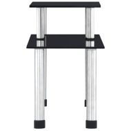 Кухненски рафт, черен, 45x16x26 см, закалено стъкло