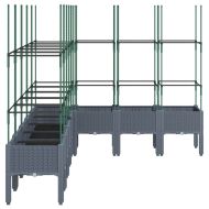 Градински сандък с пергола, синьо сив, 200x160x142,5 см, PP