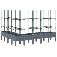 Градински сандък с пергола, синьо сив, 200x160x142,5 см, PP