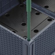 Градински сандък с пергола, синьо сив, 200x160x142,5 см, PP