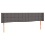 Горна табла за легло, сива, 203x16x78/88 см, изкуствена кожа