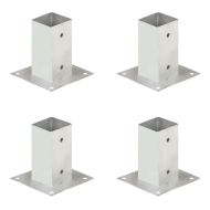 Анкери за огради, 4 бр, поцинкован метал, 71 мм