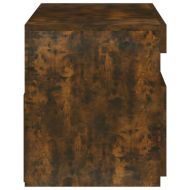 ТВ шкаф с LED осветление, опушен дъб, 75x35x40 см