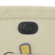 Електрически изправящ масажен реклайнер стол, кремав, еко кожа