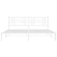 Метална рамка за легло с горна табла, черна, 193x203 см