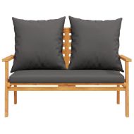 Градински лаундж комплект с възглавници, 3 части, акация масив