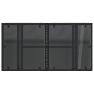 Градинска маса със стъклен плот черен 100x55x73 см полиратан