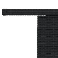 Градинска маса със стъклен плот черен 100x55x73 см полиратан