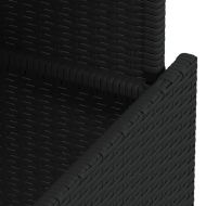 Градинска маса със стъклен плот черен 100x55x73 см полиратан