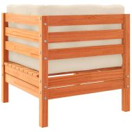 Градински комплект с възглавници, 6 части, восъчнокафяв