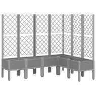 Градински сандък с пергола, светлосив, 160x120x142 см, PP