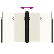 Прибираща се странична тента, кремава, 200x1000 см