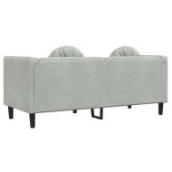 Диван с възглавници 2-местен светлосиво кадифе