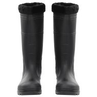 Ботуши за дъжд с подвижни чорапи, черни, размер 45, PVC