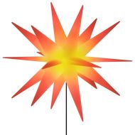 Коледни лампи с шипове, 3 бр, LED, сгъваеми, червени, 35 см