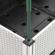 Градински сандък с пергола, бял, 80x40x142,5 см, PP