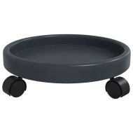 Поставки за цветя с колелца, 2 бр, сиви, диаметър 34 см, 35 кг