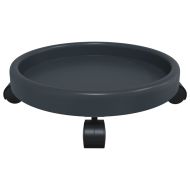 Поставки за цветя с колелца, 2 бр, сиви, диаметър 34 см, 35 кг