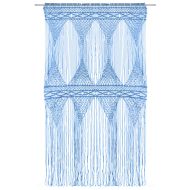 Завеса макраме, синя, 140x240 см, памук