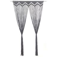 Завеса макраме, антрацит, 140x240 см, памук